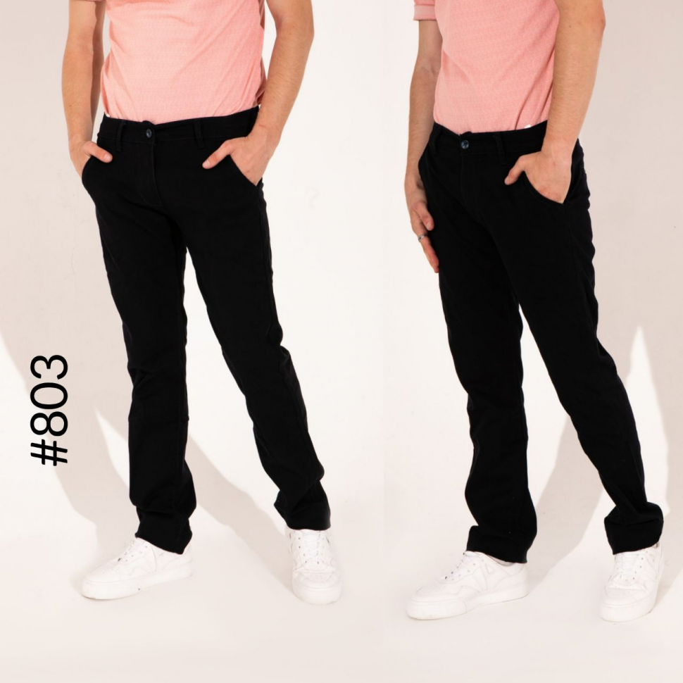 No Brand 803 black (деми) брюки мужские