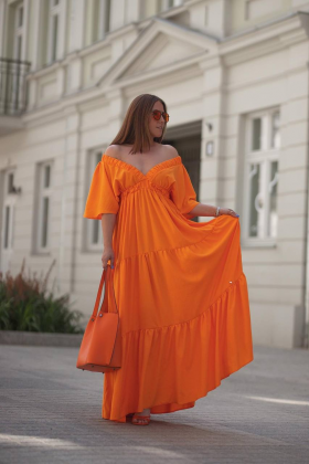 No Brand 753 orange (лето) платье женские