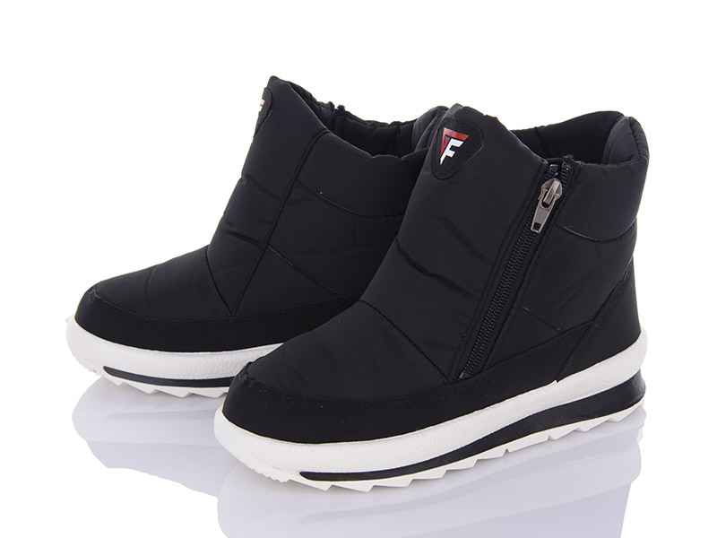 Malibu KWZ114F чорний-білий (зима) ботинки женские