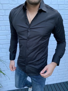 No Brand 32816 black (деми) рубашка мужские