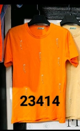 No Brand 23414 orange (лето) футболка женские
