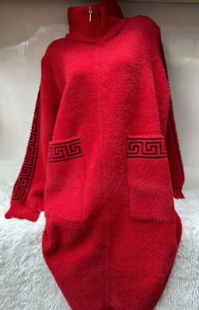No Brand 26416 red (деми) пальто женские
