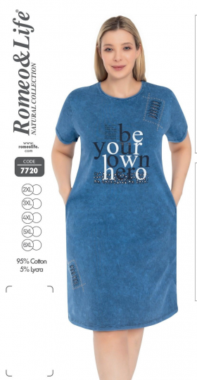 No Brand 7720 blue (лето) платье женские