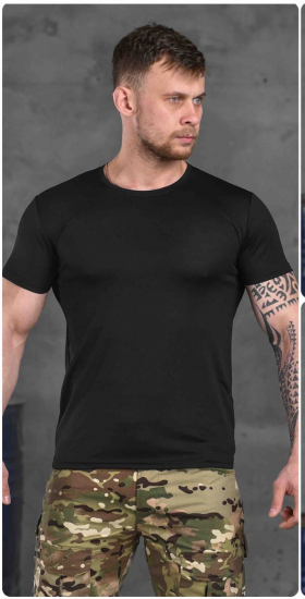 No Brand 376 black (лето) футболка мужские