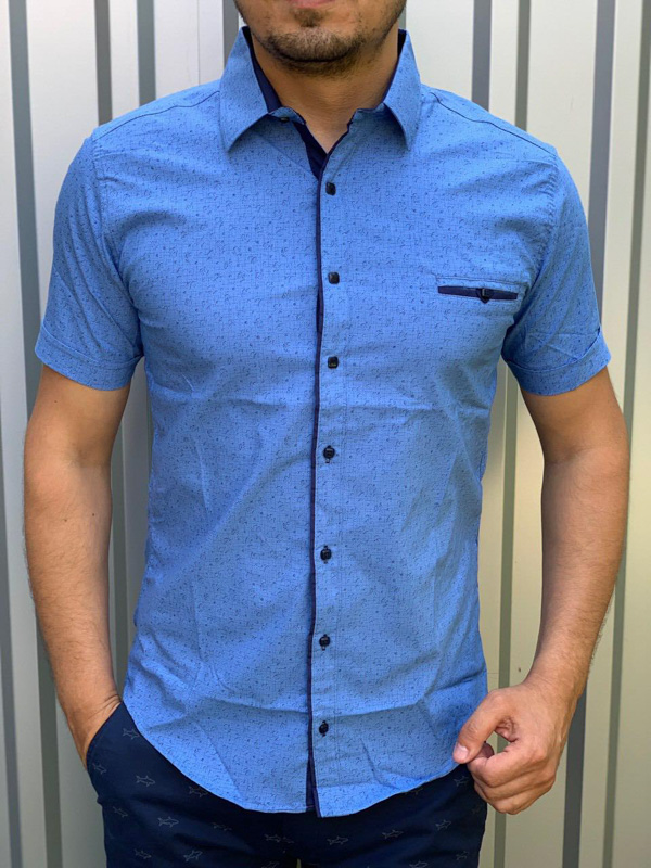 No Brand R20 blue (лето) рубашка мужские