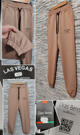 No Brand 719 brown (деми) штаны спорт женские