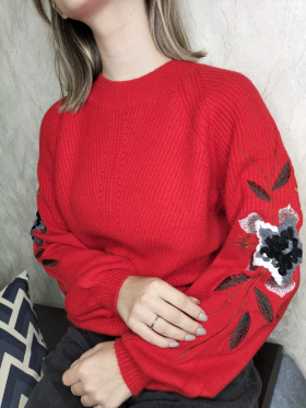No Brand 5808 red (зима) свитер женские
