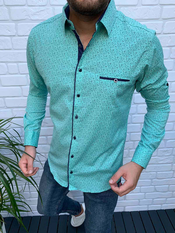 No Brand R504 l.green (деми) рубашка мужские