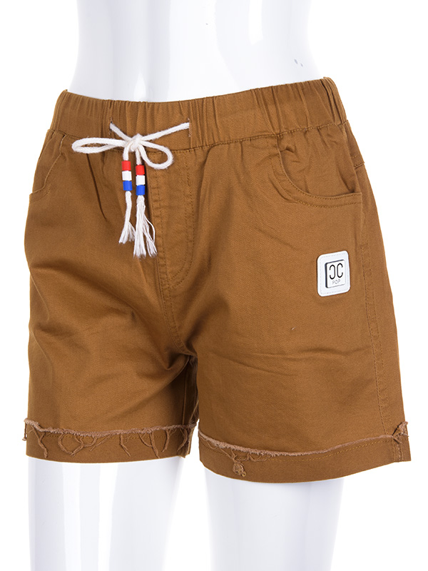 No Brand 6713-19 brown (лето) шорты женские