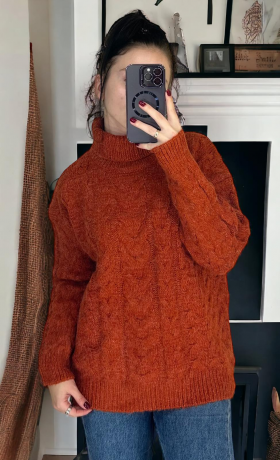 No Brand 26291 orange (зима) светр жіночі