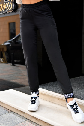 No Brand 8026 black (зима) штани спортивні жіночі
