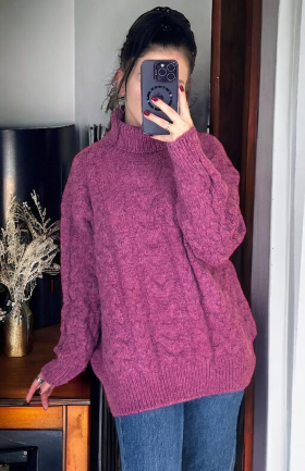 No Brand 26291 purple (зима) светр жіночі