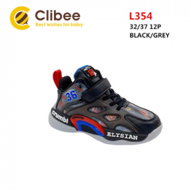 Clibee LD-L354 black-grey (деми) кроссовки детские