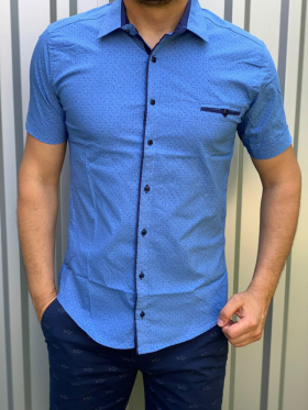 No Brand R23 blue (лето) рубашка мужские