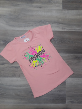 No Brand 8579 peach (літо) футболка дитячі