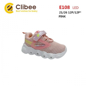 Clibee Apa-E108LED pink (деми) кроссовки детские