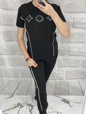No Brand 4698 black (лето) костюм спорт женские