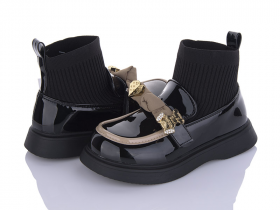 Angel Y159-2107B black (деми) ботинки детские