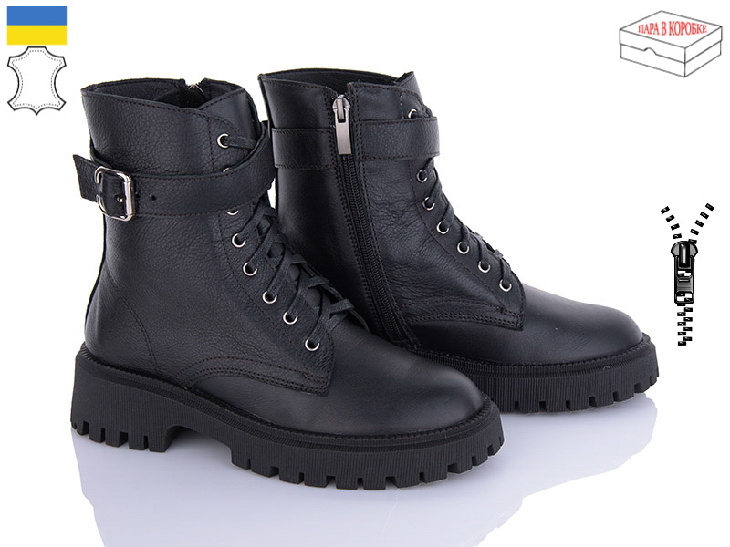 Viscala 27101-A4 чорний зима (деми) ботинки женские