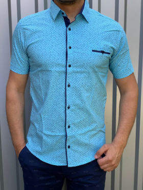 No Brand R24 l.blue (лето) рубашка мужские