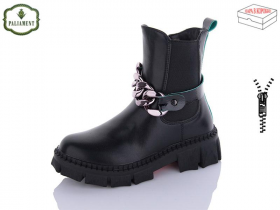 No Brand 2106B black/green (зима) черевики дитячі