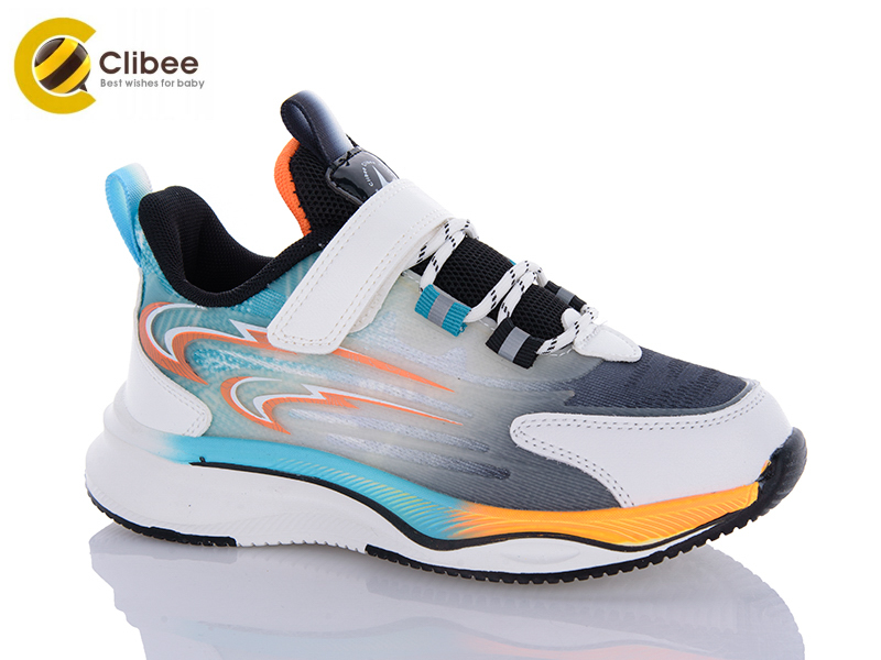 Clibee LC966 white-orange (демі) кросівки дитячі