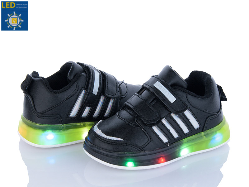 Fzd AC001-1-21 black LED (деми) кроссовки детские