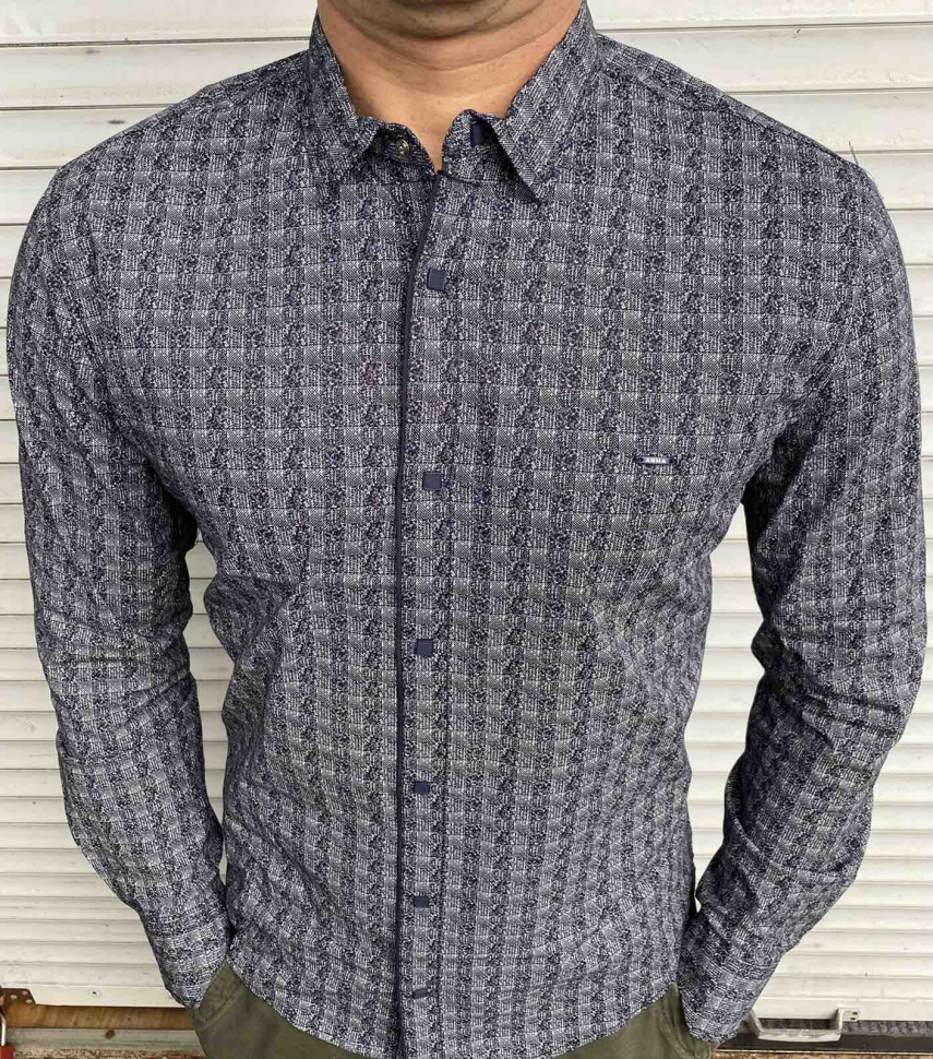 No Brand S2990 grey (деми) рубашка мужские