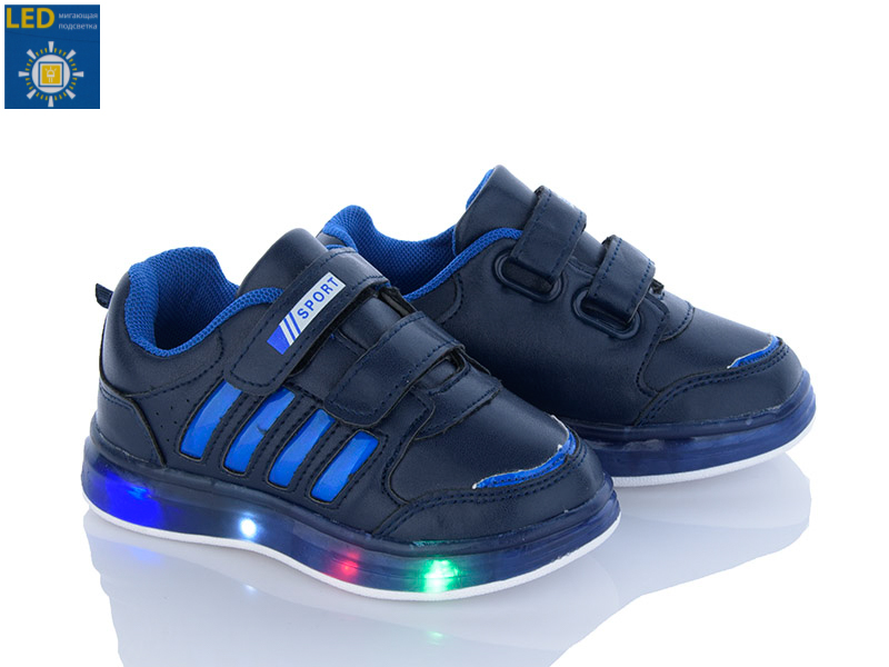 Fzd AC001-2-4 navy-r.blue LED (деми) кроссовки детские