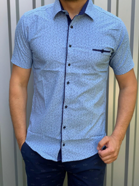No Brand R27 l.blue (лето) рубашка мужские
