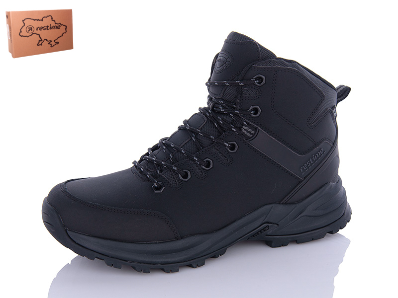 Restime PMZ23136 black (зима) ботинки мужские