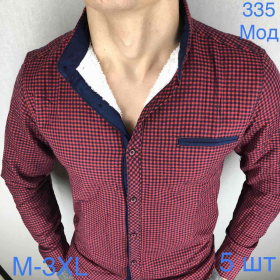 No Brand 335 red (зима) рубашка мужские