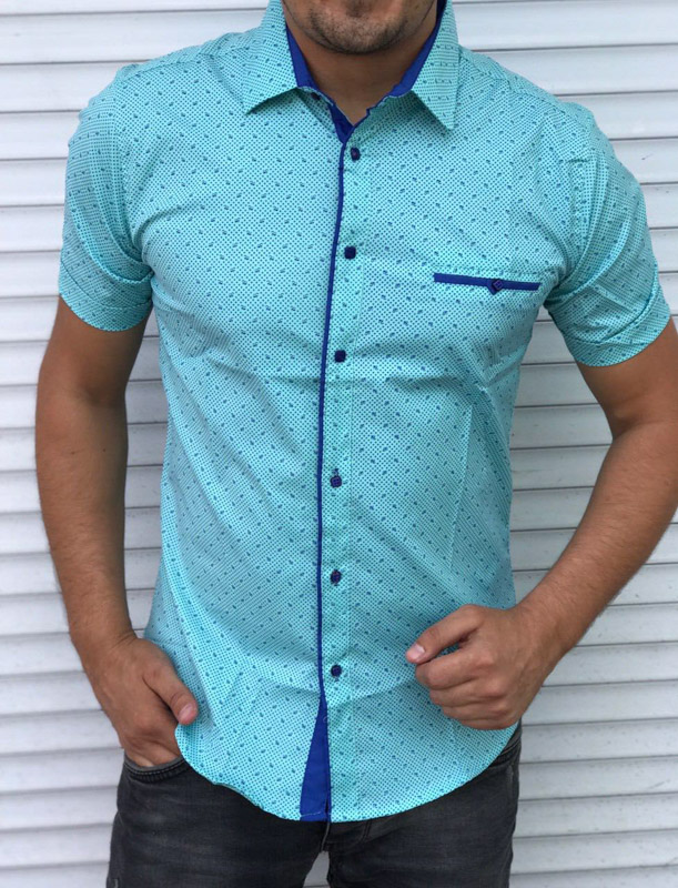 No Brand S1186 mint (лето) рубашка мужские