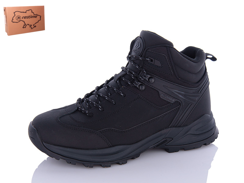 Restime PMZ23511 black (зима) ботинки мужские