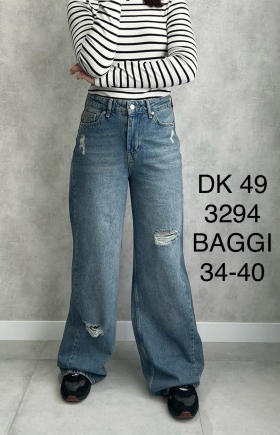 No Brand 3294 blue (деми) джинсы женские