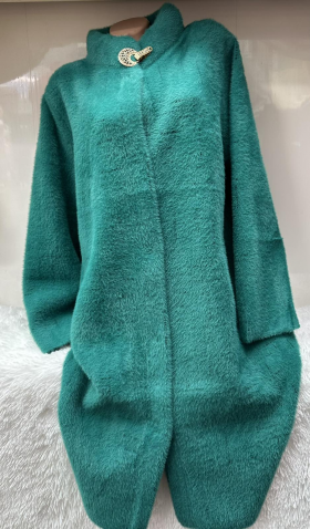 No Brand 26423 green (деми) пальто женские