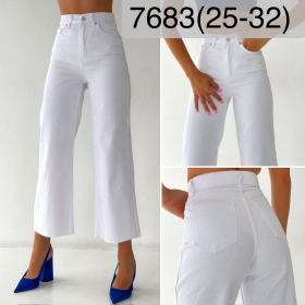No Brand 7683 white (лето) джинсы женские