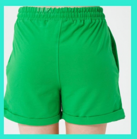 No Brand 7010 green (лето) шорты женские