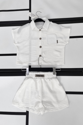 No Brand 9841 white (лето) костюм детские