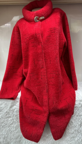 No Brand 26423 red (деми) пальто женские