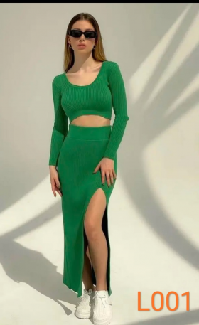 No Brand L001 green (деми) костюм женские