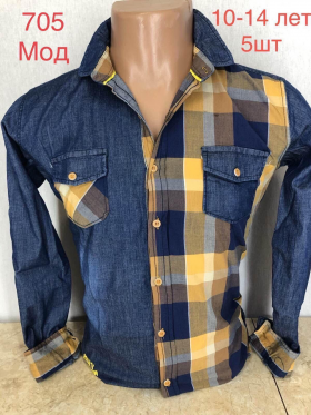 No Brand 705 blue-yellow (10-14) (деми) рубашка детские