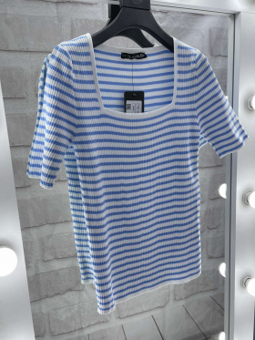 No Brand 224211 white-l.blue (літо) футболка жіночі
