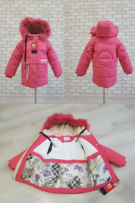 No Brand 604 pink-old-1 (зима) куртка детские