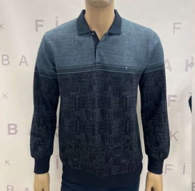 No Brand 1516 navy-grey (деми) свитер мужские