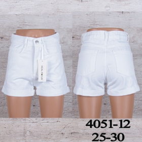 No Brand 4051-12 white (лето) шорты женские
