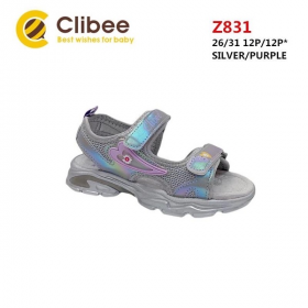 Clibee LD-Z831 silver-purple (лето) босоножки детские
