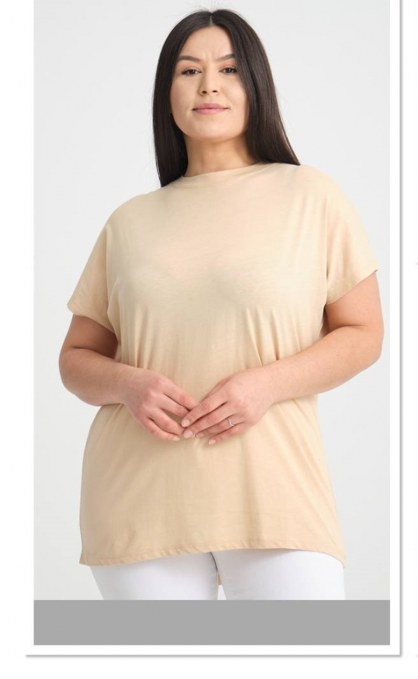 No Brand 24062 beige (літо) футболки жіночі