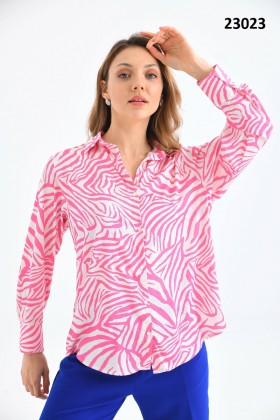 No Brand 23023 pink (деми) рубашка женские