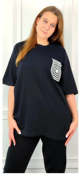 No Brand 4720 black (лето) футболка женские